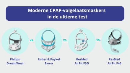 Moderne CPAP-volgelaatsmaskers in de ultieme test: DreamWear vs. Evora vs. AirFit F30i vs. AirFit F40