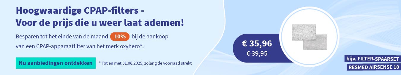Korting bij aankoop laadukkaat oxyhero CPAP-filters 02