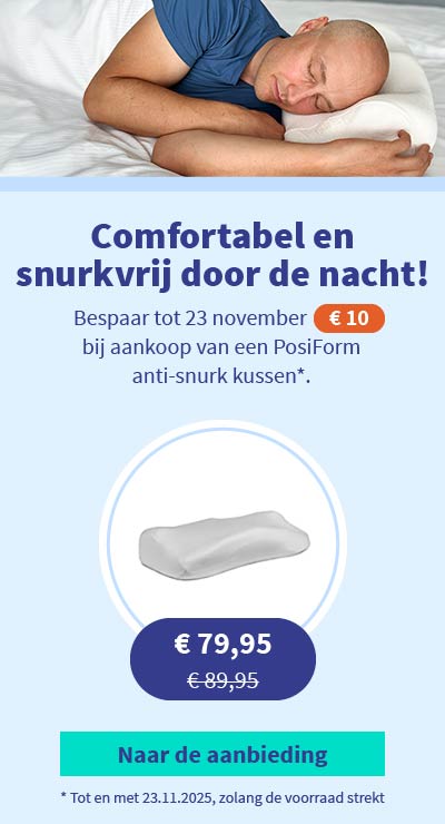 Korting bij aankoop van een PosiForm anti-snurk kussen 05