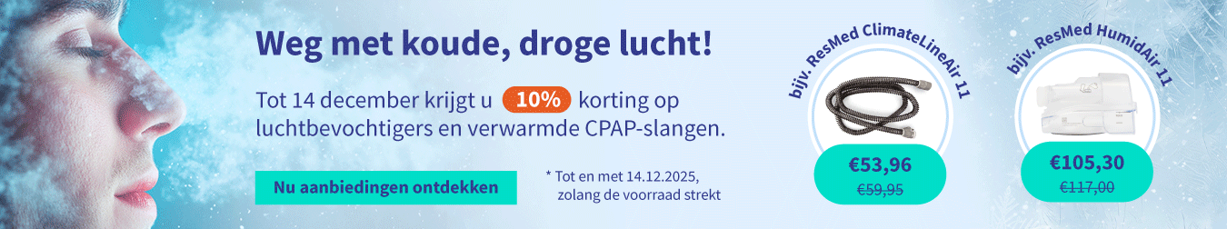 Korting op luchtbevochtigers en verwarmde CPAP-slangen 01