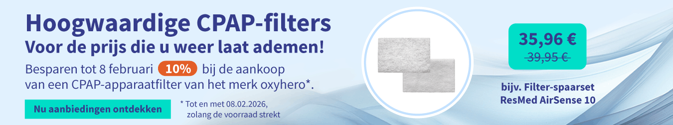 Korting op de aankoop van een CPAP-apparaatfilter van het merk oxyhero 05
