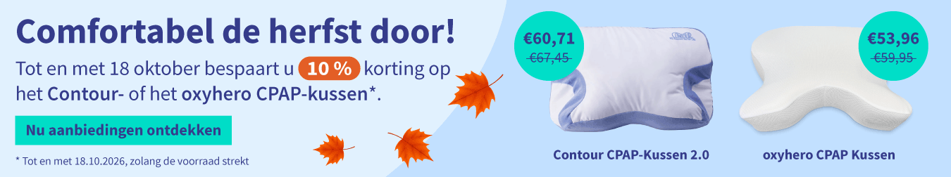 Korting op het Contour- of het oxyhero CPAP-kussen 01