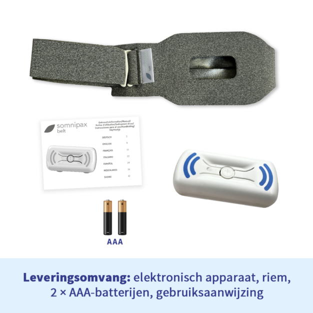 somnipax belt 2.0 - leveringsomvang met 2 x AAA-batterijen en gebruiksaanwijzing